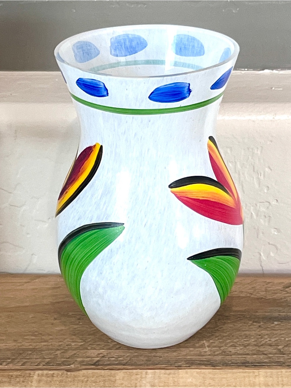 Kosta Boda "Tulipa" Hand-Painted Red Tulip Art Glass Vase Ulrica Hydman Vallien - Picture 4 of 6